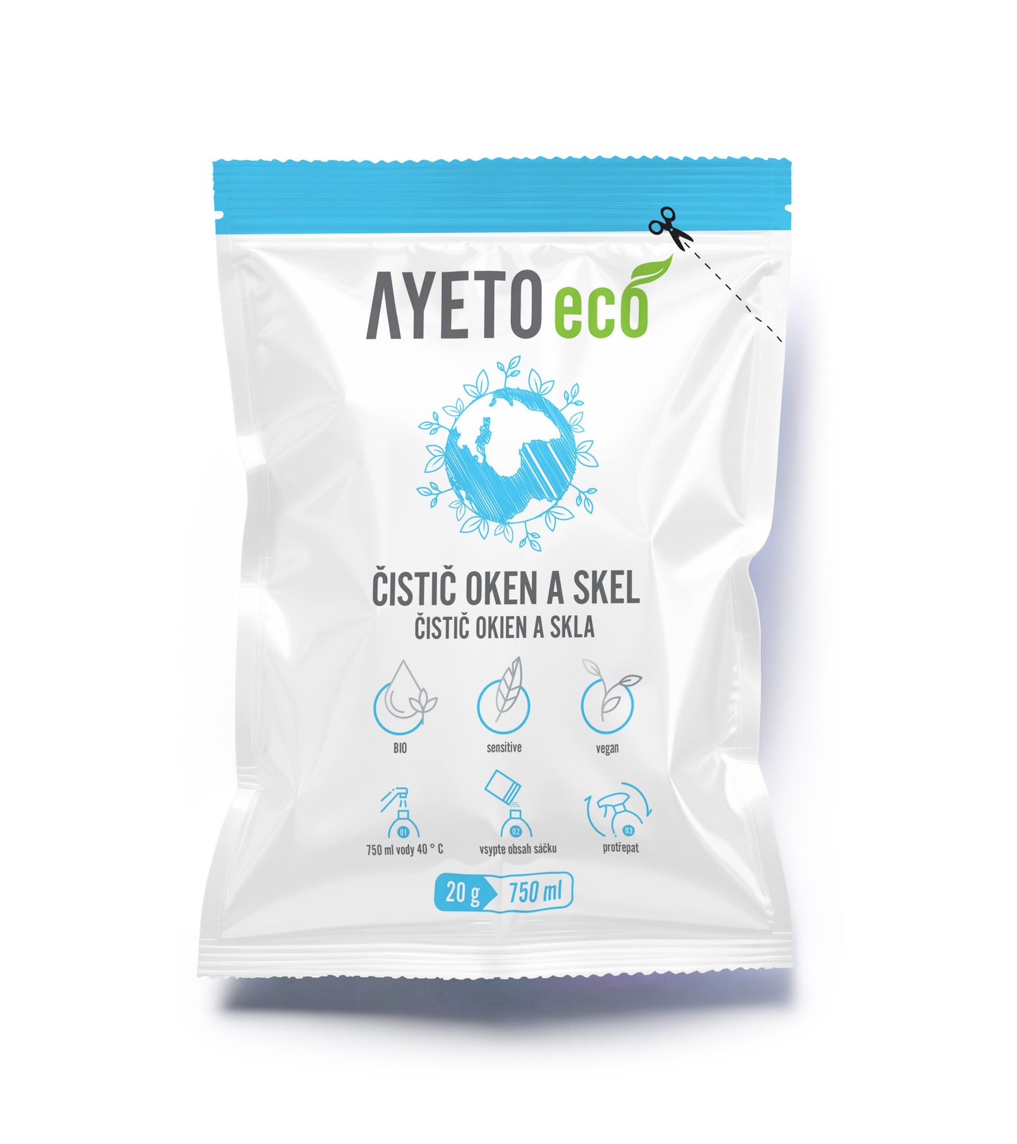 AYETO Eco - Čistič na okna a skla-prášek určený k ředění vodou